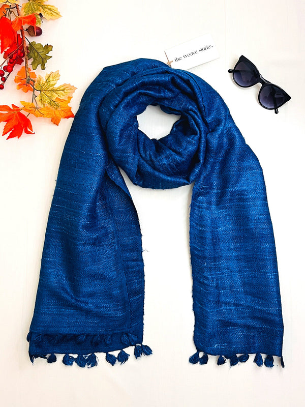 Luxe Eri Silk Fiber Stole - Organic Blue - SKU_TWSD/STFE21