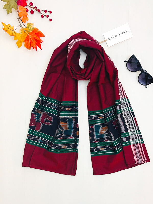 Cotton Scarf - Red - Tie and Dye Technique - SKU_TWST/STC36