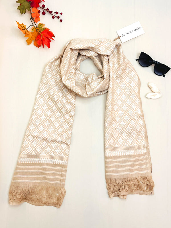 Premium_Eri Silk Stole - Hand Made - Eri Silk Motifs - SKU_TWSP/STEE11