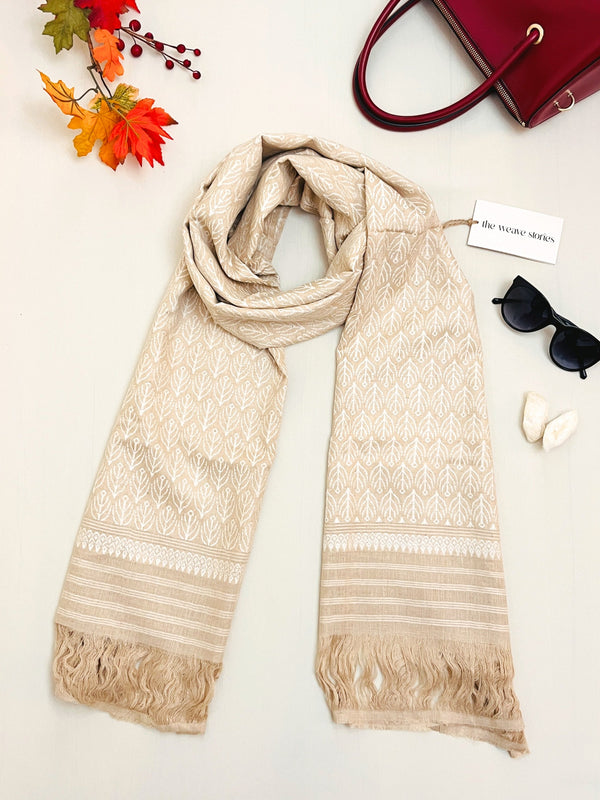 Premium_Eri Silk Stole - Hand Made - Eri Silk Motifs - SKU_TWSP/STEE10