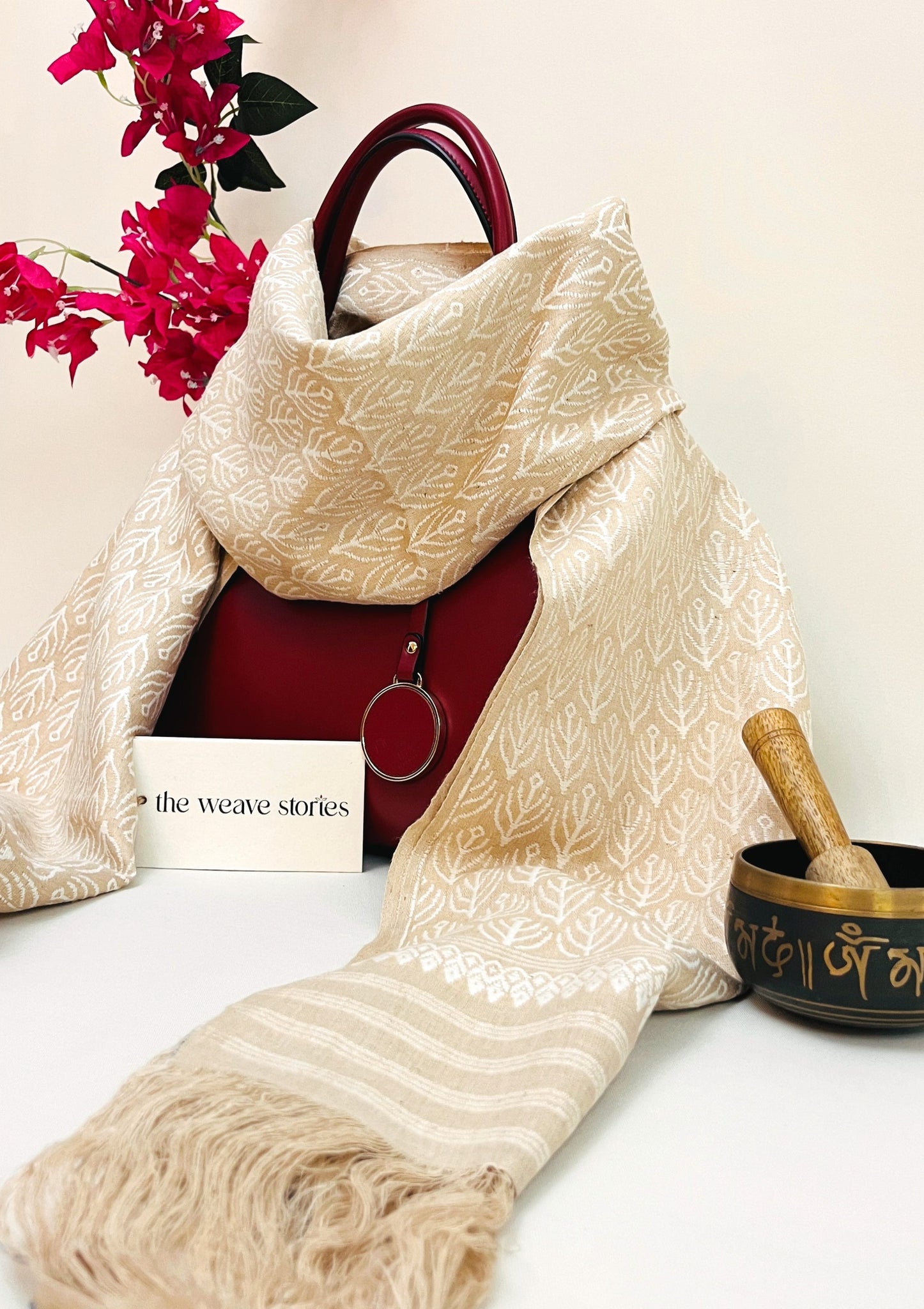 Premium_Eri Silk Stole - Hand Made - Eri Silk Motifs - SKU_TWSP/STEE10