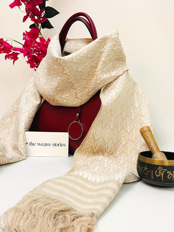 Premium_Eri Silk Stole - Hand Made - Eri Silk Motifs - SKU_TWSP/STEE10