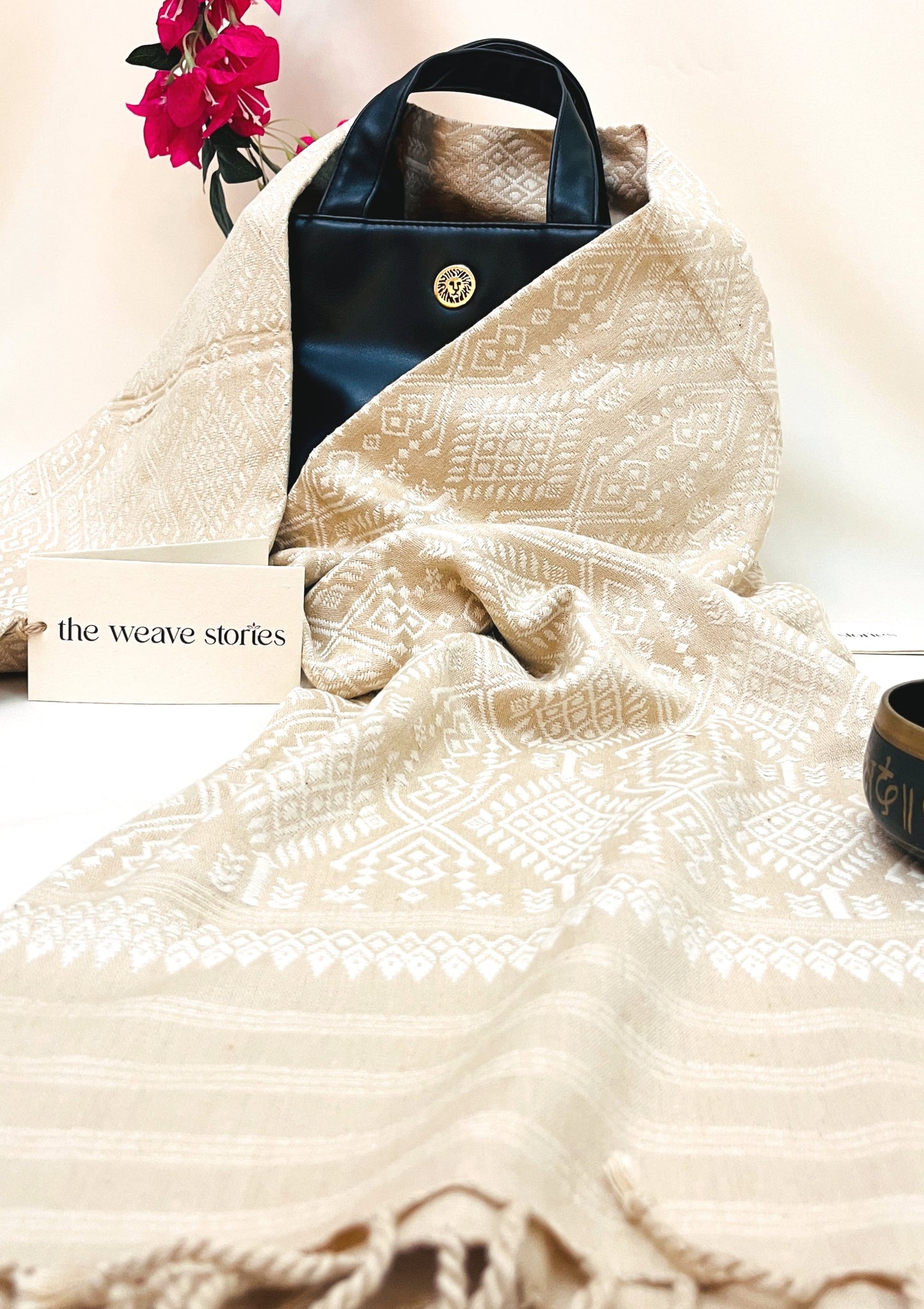 Premium_Eri Silk Stole - Hand Made - Eri Silk Motifs - SKU_TWSP/STEE12