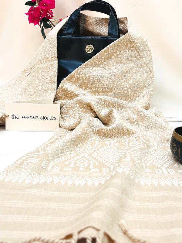 Premium_Eri Silk Stole - Hand Made - Eri Silk Motifs - SKU_TWSP/STEE12