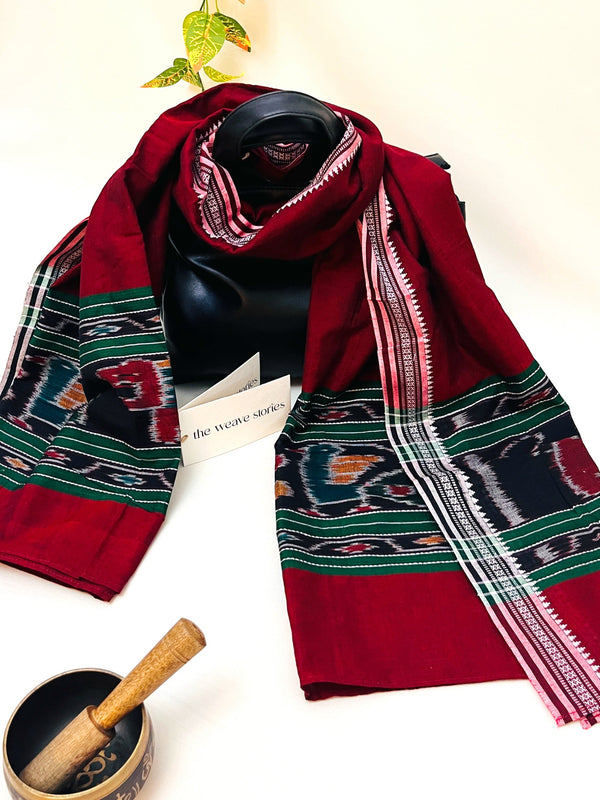 Cotton Scarf - Red - Tie and Dye Technique - SKU_TWST/STC36