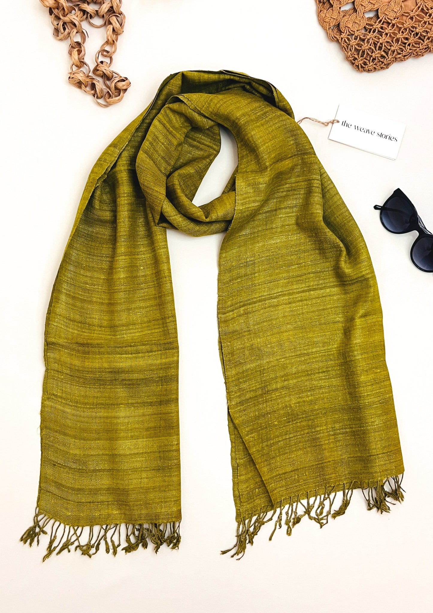 Premium Eri Silk Stole - Organic Bronze Yellow - SKU_TWSD/STE27