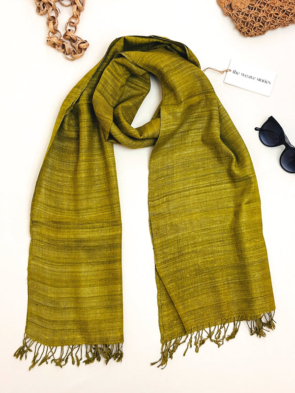 Premium Eri Silk Stole - Organic Bronze Yellow - SKU_TWSD/STE27