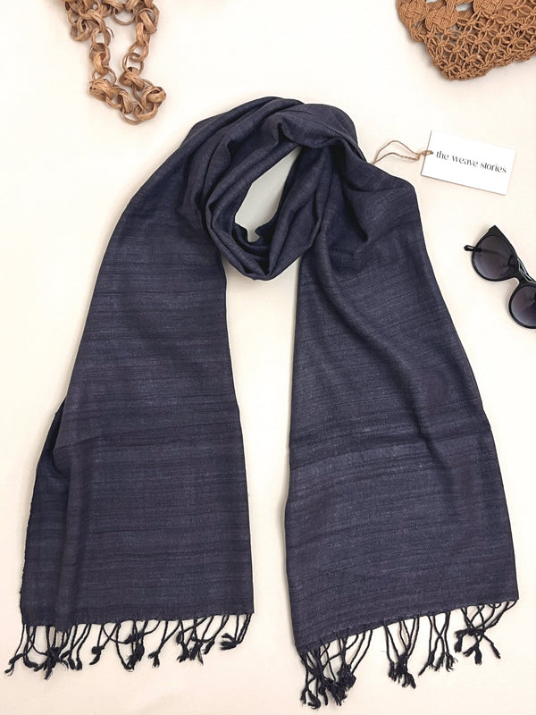 Premium Eri Silk Stole - Organic Davy's Grey - SKU_TWSD/STE28