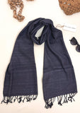 Premium Eri Silk Stole - Organic Davy's Grey - SKU_TWSD/STE28