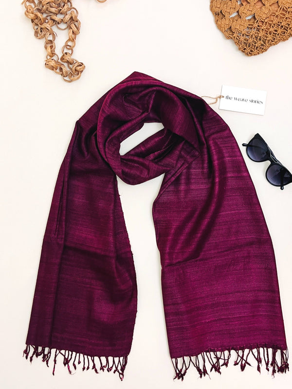 Premium Eri Silk Stole - Organic Magenta - SKU_TWSD/STE29
