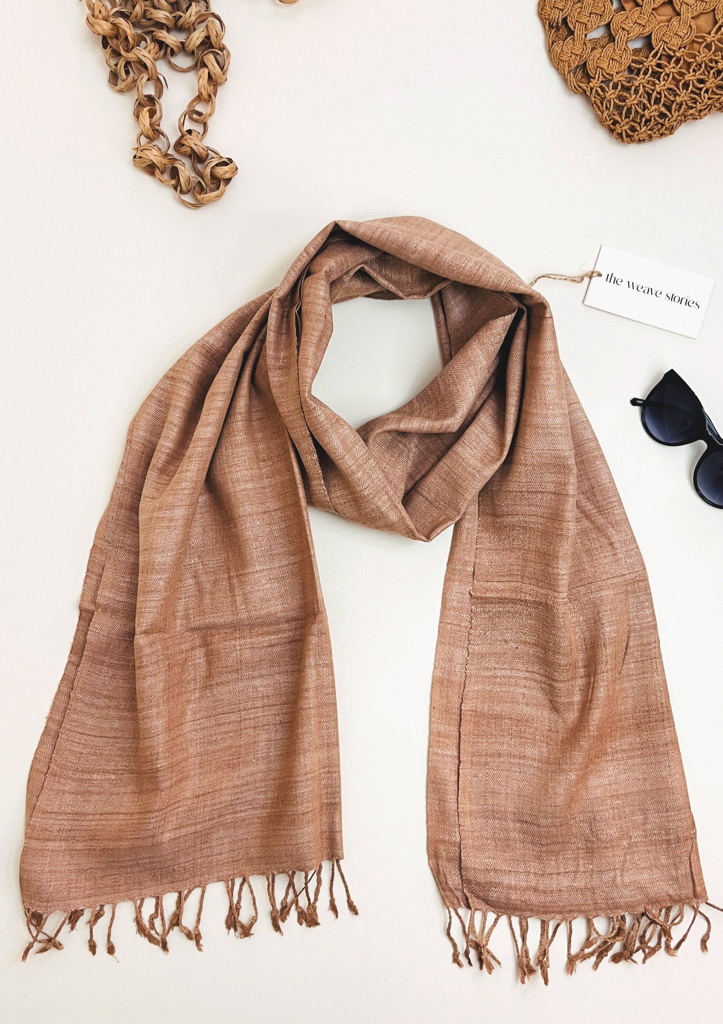 Premium Eri Silk Stole - Organic Light Taupe Color - SKU_TWSD/STE31