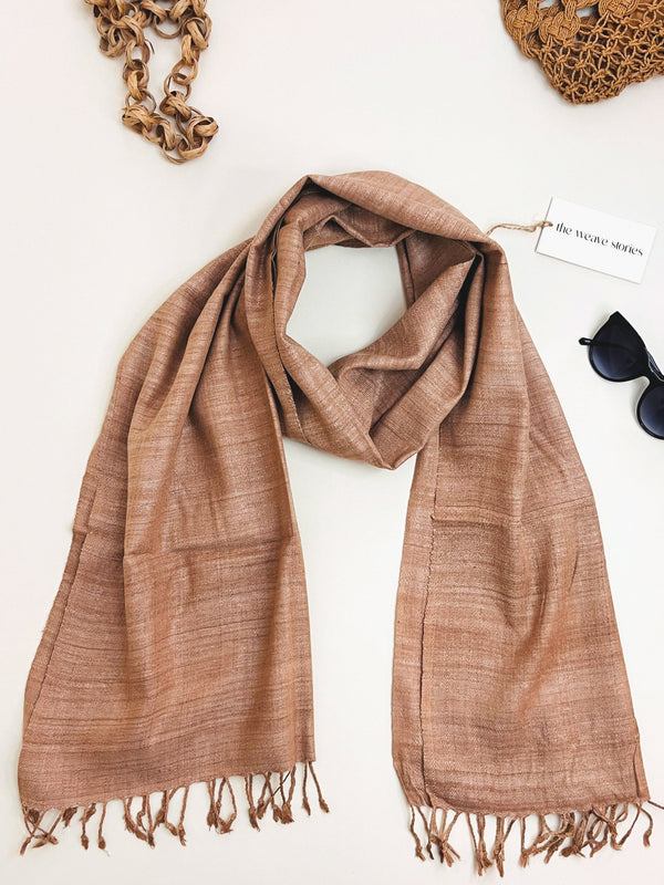 Premium Eri Silk Stole - Organic Light Taupe Color - SKU_TWSD/STE31