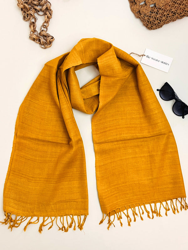 Premium Eri Silk Stole - Organic Marigold Color - SKU_TWSD/STE32