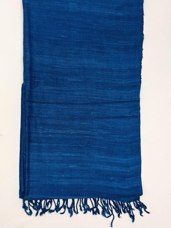 Premium Eri Silk Stole - Organic Cobalt Blue - SKU_TWSD/STE34