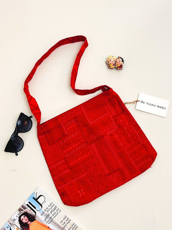 Cotton Sling Bag - Red - SKUC_TWSU/TBRL110