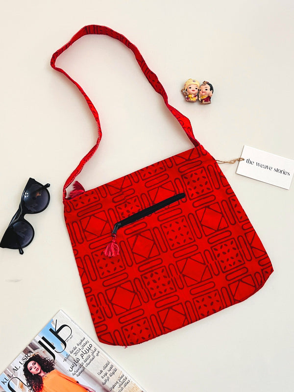 Cotton Sling Bag - Red - SKUC_TWSU/TBRL110
