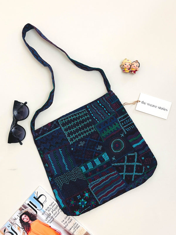 Cotton Sling Bag - Dark Blue - SKUC_TWSU/TBRL113