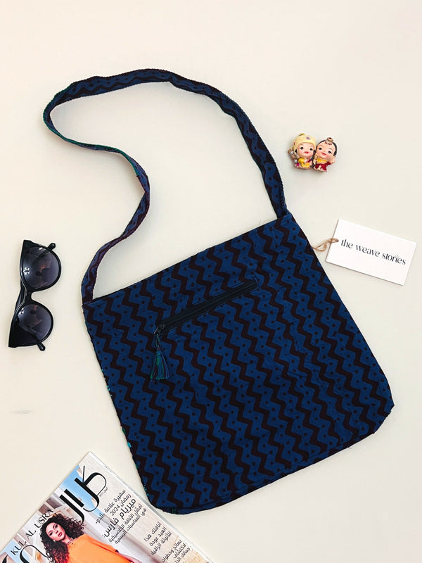 Cotton Sling Bag - Dark Blue - SKUC_TWSU/TBRL113