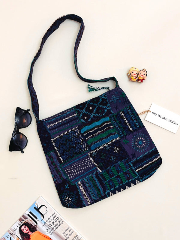 Cotton Sling Bag - Dark Blue - SKUC_TWSU/TBRL114