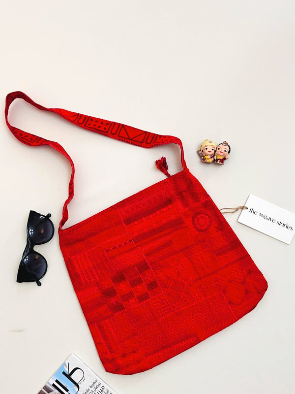 Cotton Sling Bag - Red - SKUC_TWSU/TBRL111