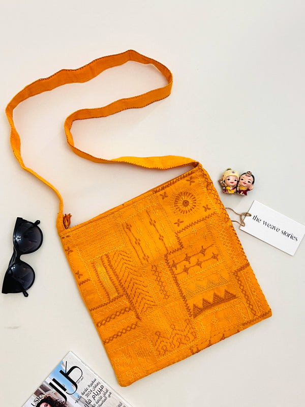 Cotton Sling Bag - Yellow - SKUC_TWSU/TBRL112