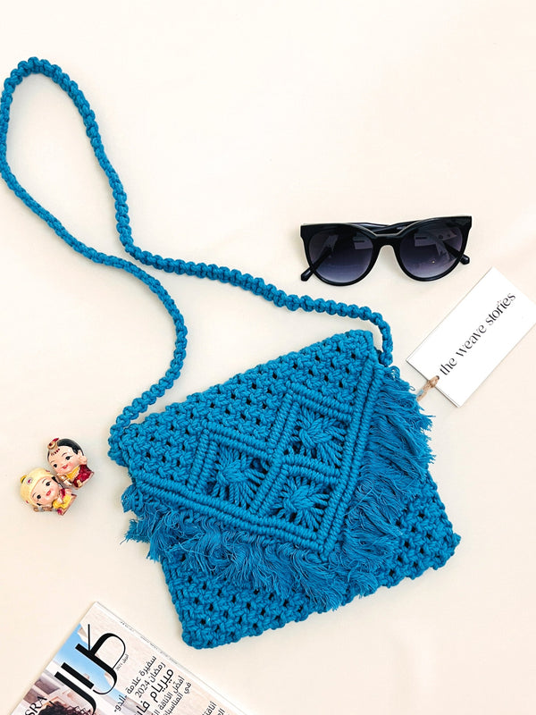 Macrame Sling Bag - Blue - SKU_TWSA/SBP109