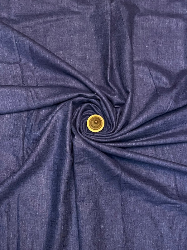 Eri Silk - 132 cm (W) X 12 mtr (L) - Handspun, Machine Made - Azure Blue - SKU_TWSP/FE54