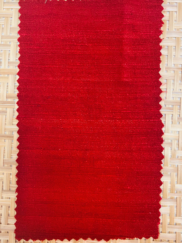 Eri Silk - 112 cm (W) X 12 mtr (L) - Handspun, Handmade - Red Color - SKU_TWSP/FE65