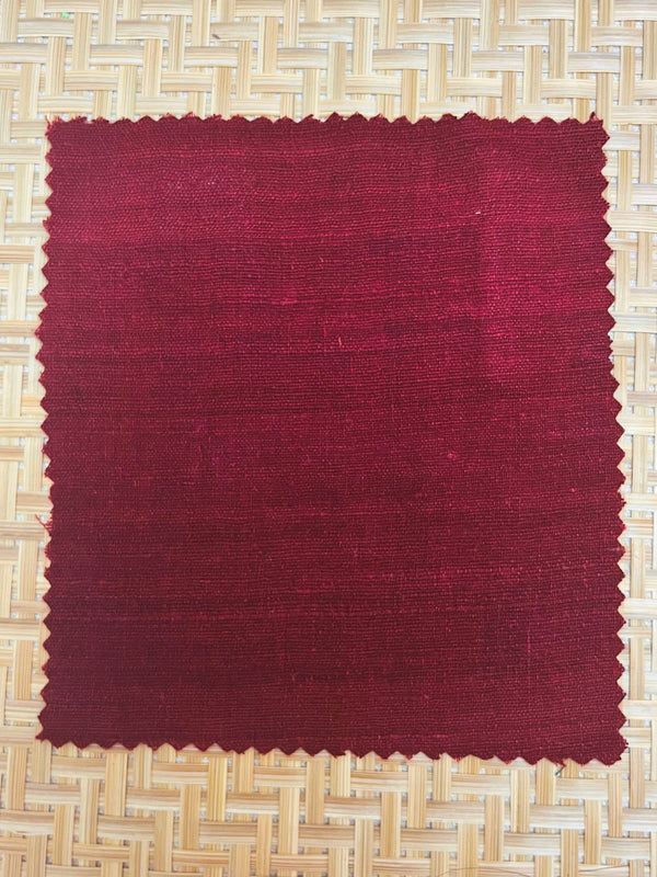 Eri Silk - 112 cm (W) X 12 mtr (L) - Handspun, Handmade - Maroon Color - SKU_TWSP/FE116
