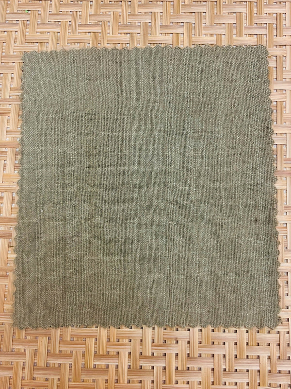 Eri Silk - 112 cm (W) X 12 mtr (L) - Handspun, Handmade - Sage Green Color - SKU_TWSP/FE118