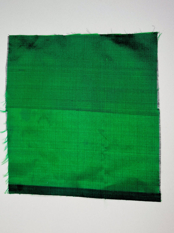 Mulberry Silk - 116 cm (W) X 12 mtr (L) - Handspun, Handmade - Green - SKU_TWSP/FM57