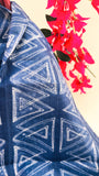 Mulberry Silk Scarf - Midnight Blue & White - Resist Dyeing Technique - SKU_TWSS/STM41
