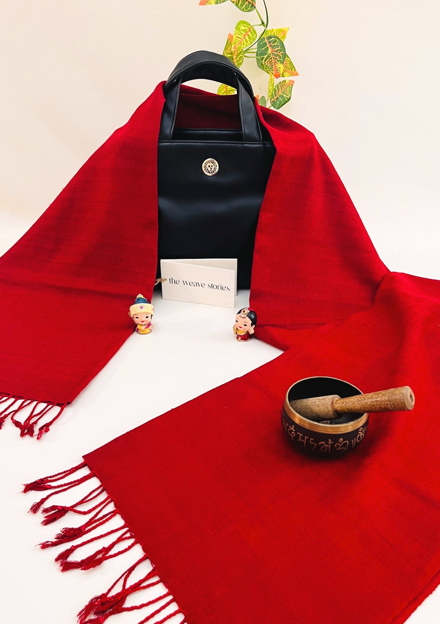 Premium Eri Silk Stole - Organic Prismatic Legacy Red - SKU_TWSD/STE25