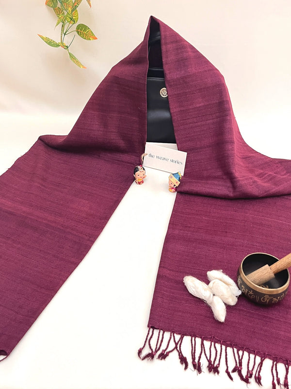Premium Eri Silk Stole - Organic Magenta - SKU_TWSD/STE29