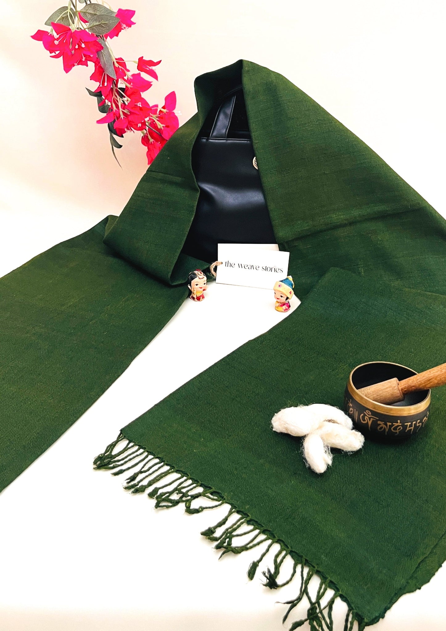 Premium Eri Silk Stole - Organic Castleton Green - SKU_TWSD/STE30