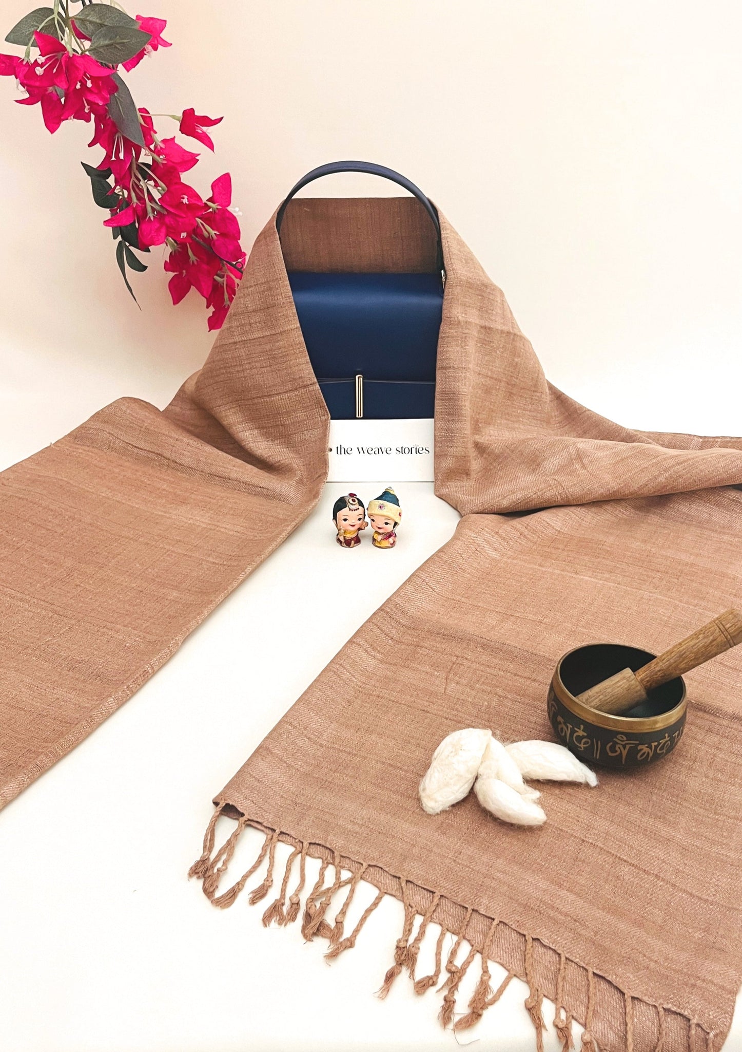 Premium Eri Silk Stole - Organic Light Taupe Color - SKU_TWSD/STE31