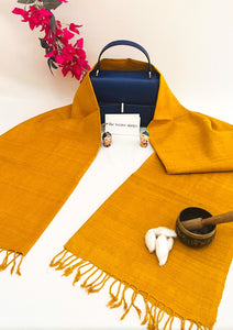 Premium Eri Silk Stole - Organic Marigold Color - SKU_TWSD/STE32