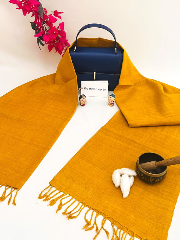 Premium Eri Silk Stole - Organic Marigold Color - SKU_TWSD/STE32