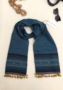 Elegant Cotton Stole - Aegean Blue - SKU_TWST/CB66