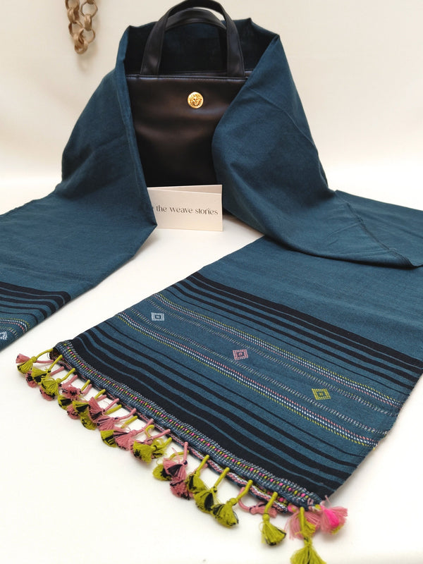 Elegant Cotton Stole - Aegean Blue - SKU_TWST/CB66