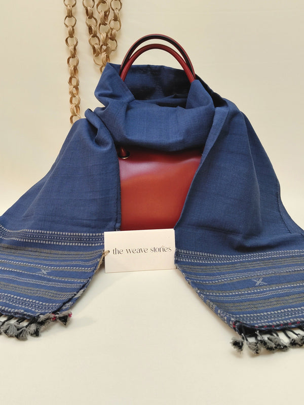 Elegant Cotton Stole - Purple Navy - SKU_TWST/CB67