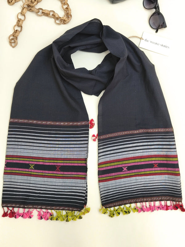 Elegant Cotton Stole - Raisin Black - SKU_TWST/CB68