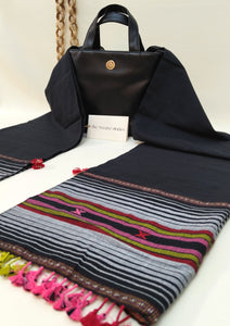 Elegant Cotton Stole - Raisin Black - SKU_TWST/CB68