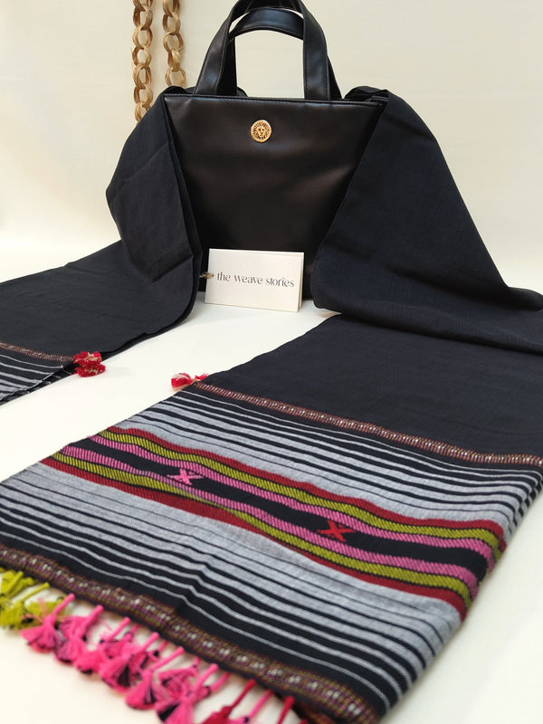 Elegant Cotton Stole - Raisin Black - SKU_TWST/CB68